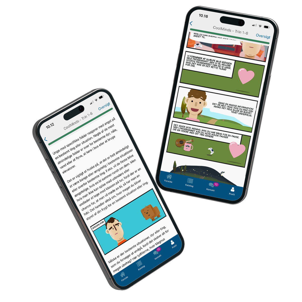 To mobiltelefoner viser eksempel på digital behandlingsplatform